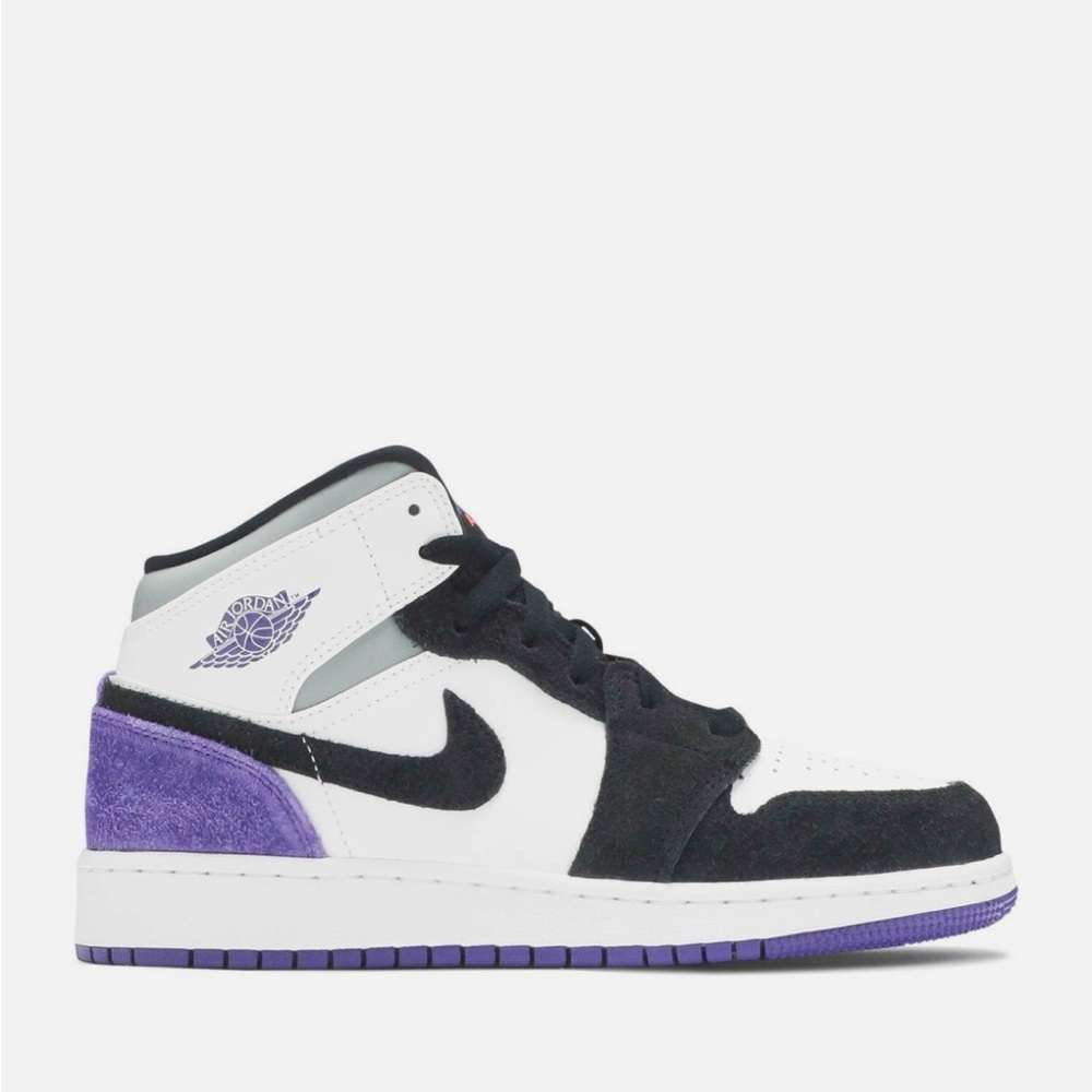 Nike Air Jordan Mid Black White Purple Sneakers